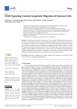 LTR Signaling Controls Lymphatic Migration of Immune Cells