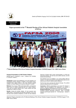 PAPSA 2008 Abstracts