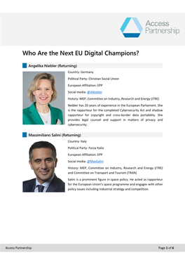 Who Are the Next EU Digital Champions?