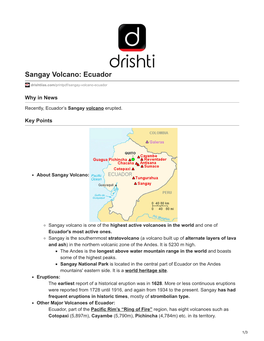 Sangay Volcano: Ecuador