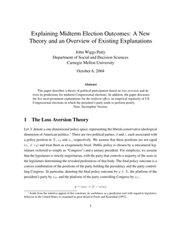 Explaining Midterm Election Outcomes: a New Theory and an Overview of Existing Explanations