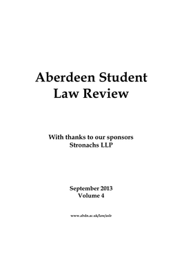 Aberdeen Student Law Review