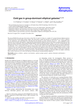 Cold Gas in Group-Dominant Elliptical Galaxies�,