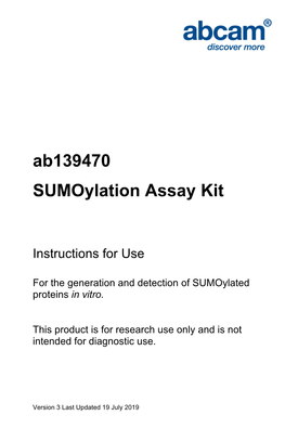 Ab139470 Sumoylation Assay Kit