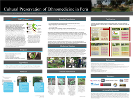 Cultural Preservation of Ethnomedicine in Peru