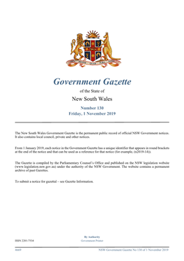 Government Gazette No 130 of Friday 1 November 2019