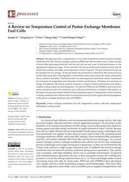 A Review on Temperature Control of Proton Exchange Membrane Fuel Cells