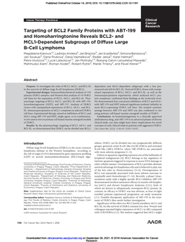 Targeting of BCL2 Family Proteins With