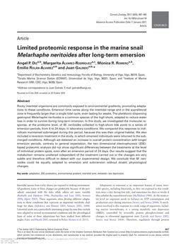 Limited Proteomic Response in the Marine Snail Melarhaphe Neritoides After Long-Term Emersion