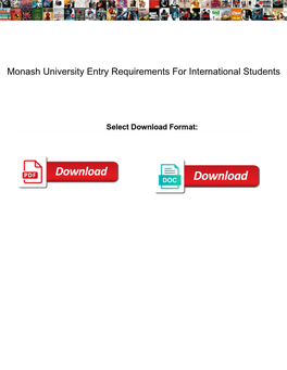 Monash University Entry Requirements for International Students