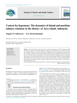 The Dynamics of Inland and Maritime Cultures Relations in the History of Java Island, Indonesia