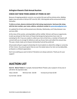 Auction List