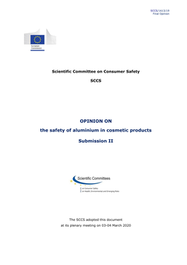 Opinion of the Scientific Committee on Consumer Safety on O