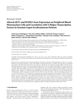 Research Article Altered AKT1 and MAPK1 Gene