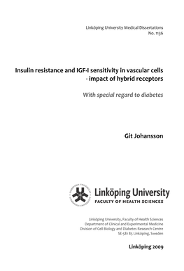 Insulin Resistance and IGF-I Sensitivity in Vascular Cells - Impact of Hybrid Receptors