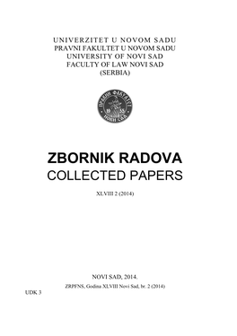 Zbornik Radova Collected Papers