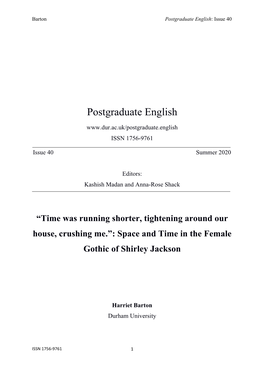 Postgraduate English: Issue 40