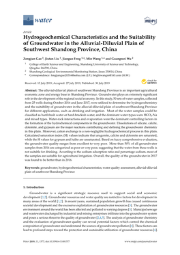 Hydrogeochemical Characteristics and the Suitability of Groundwater in the Alluvial-Diluvial Plain of Southwest Shandong Province, China