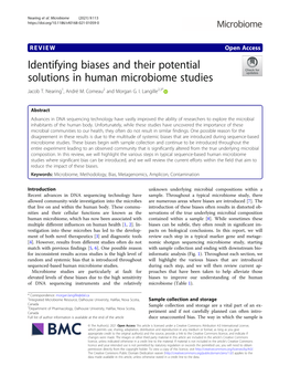 Identifying Biases and Their Potential Solutions in Human Microbiome Studies Jacob T