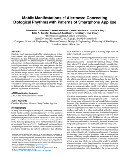 Connecting Biological Rhythms with Patterns of Smartphone App Use