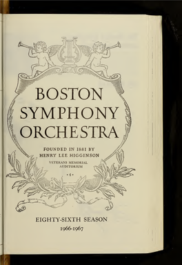 Boston Symphony Orchestra Concert Programs, Season 86, 1966-1967