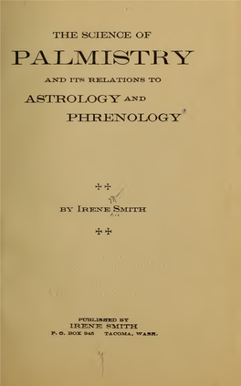 The Science of Palmistry and Its Relations to Astrology and Phrenology