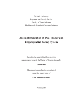 An Implementation of Dual (Paper and Cryptographic) Voting System