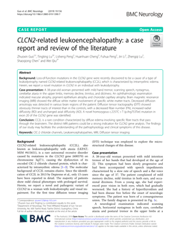 CLCN2-Related Leukoencephalopathy: a Case Report