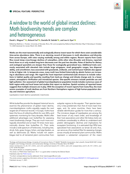 A Window to the World of Global Insect Declines: Moth Biodiversity Trends Are Complex SPECIAL FEATURE: PERSPECTIVE and Heterogeneous David L