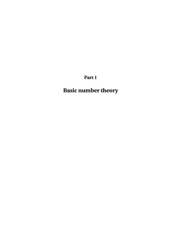 Basic Number Theory