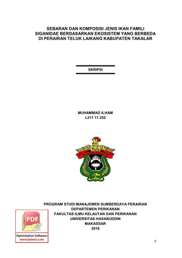 Sebaran Dan Komposisi Jenis Ikan Famili Siganidae Berdasarkan Ekosistem Yang Berbeda Di Perairan Teluk Laikang Kabupaten Takalar