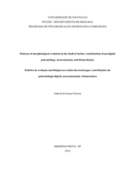 Proganochelys Quenstedti, to Investigate the Early Evolution of the Adductor Chamber and the Sensorial Anatomy in This Taxon