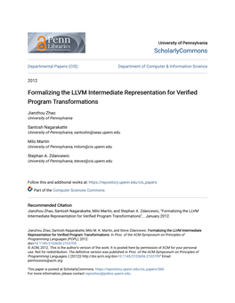 Formalizing the LLVM Intermediate Representation for Verified Program Transformations