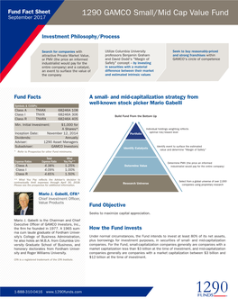1290 GAMCO Small/Mid Cap Value Fund September 2017