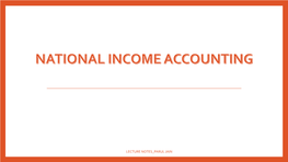 National Income and Product Accounts