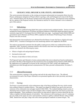 3.1 Geology, Soils, Biological Soil Crusts, and Erosion