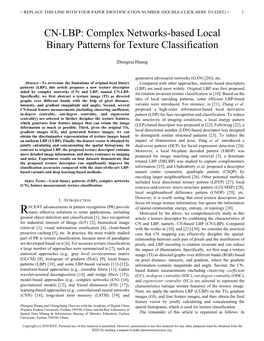 CN-LBP: Complex Networks-Based Local Binary Patterns for Texture Classification