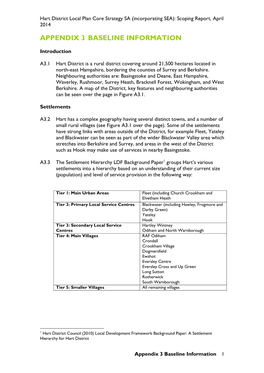 Appendix 3 Baseline Information