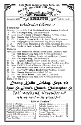 Fall Weekend, November 1-3 Danny Kalb: Friday, Sept. 20