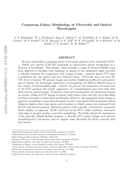 Arxiv:Astro-Ph/0002111V1 4 Feb 2000