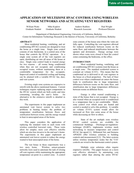 Application of Multizone Hvac Control Using Wireless Sensor Networks and Actuating Vent Registers