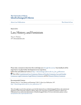 Law, History, and Feminism Tracy A