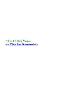 Nikon F5 User Manual.Pdf