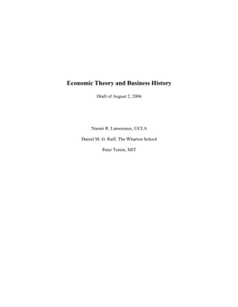 Economic Theory and Business History