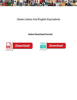 Greek Letters and English Equivalents