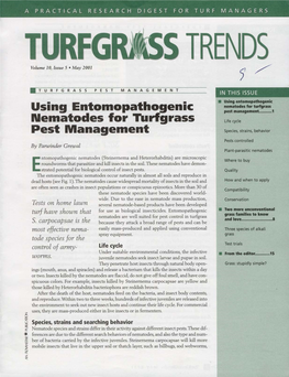 Using Entomopathogenic Nematodes for Turfgrass Pest Management