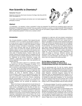 How Scientific Is Chemistry?