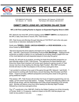 Emmitt Smith Joins Nfl Network On-Air Team