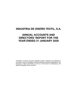 Industria De Diseño Textil, Sa Annual Accounts and Directors