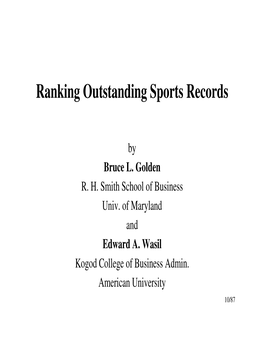 Ranking Outstanding Sports Records